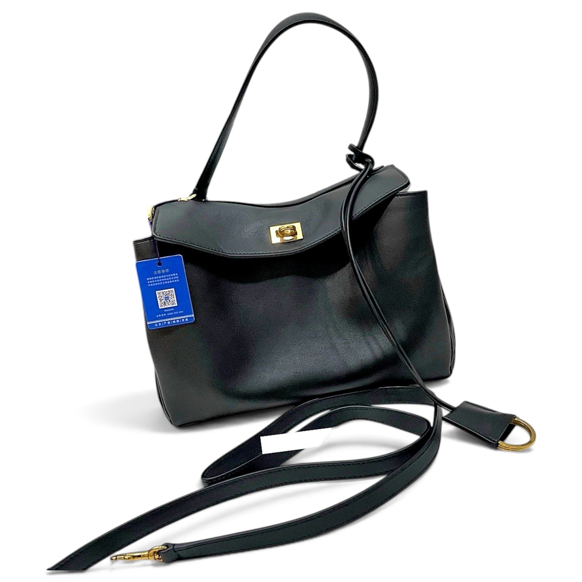 Black Balenciaga Rodeo leather handbag