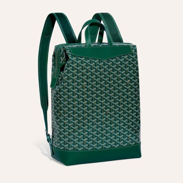Green Goyard Cisalpin backpack in Goyardine canvas