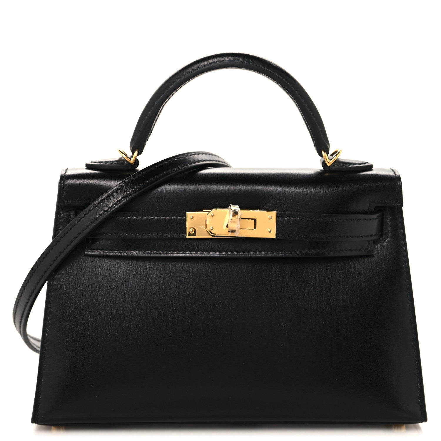Hermès Mini Kelly II Sellier 20 in black Box calf with gold hardware