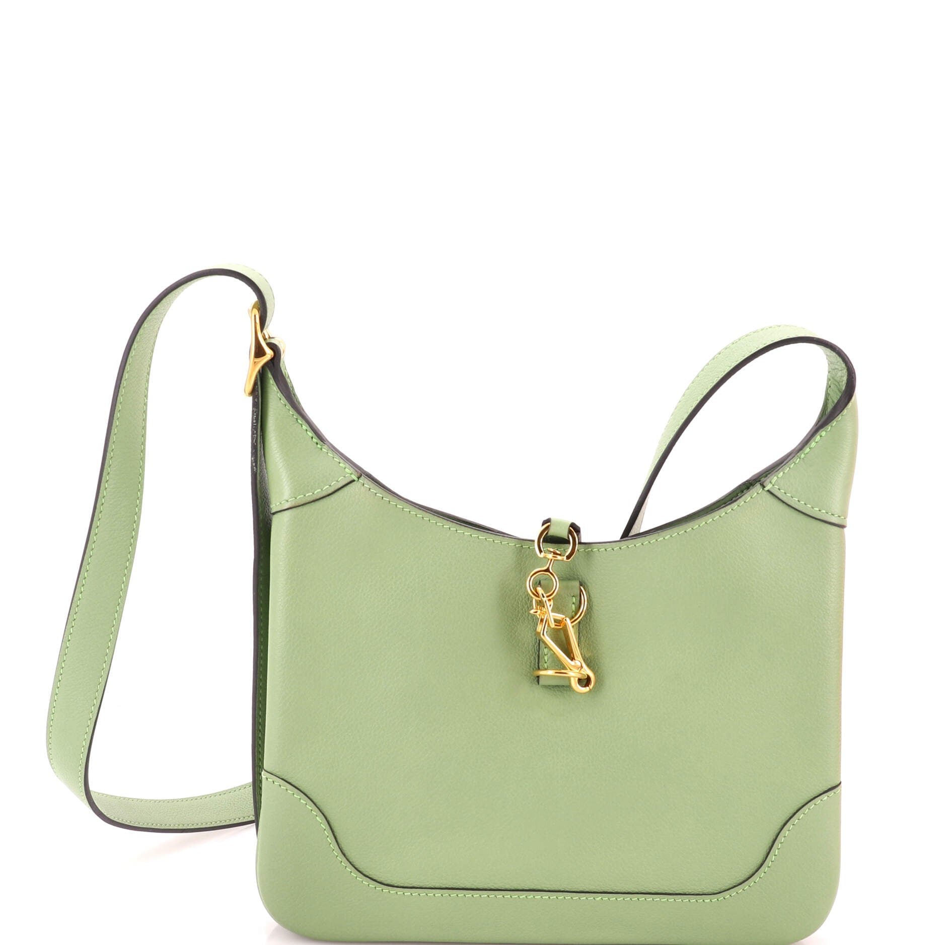 Hermes Trim Duo 24 in light green Evercolor leather