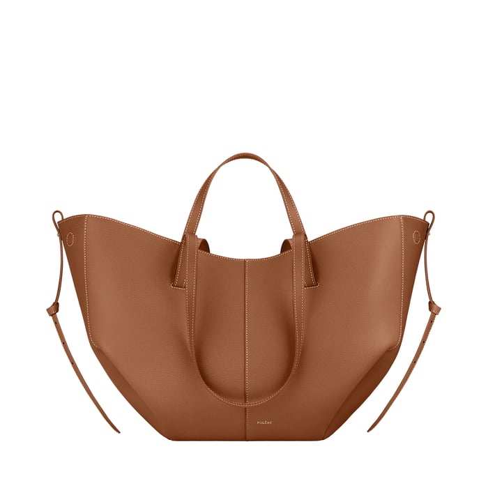 Polène Cyme tote in textured camel leather