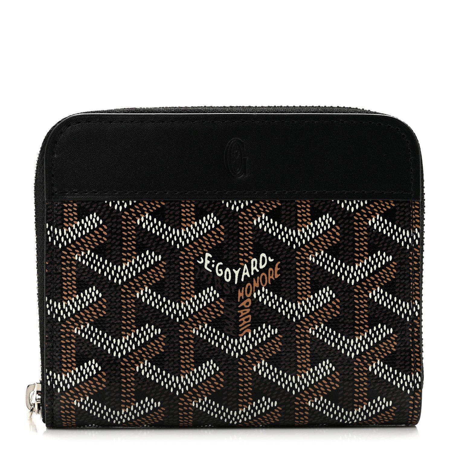 Black Goyardine Matignon PM wallet with decorative lettering