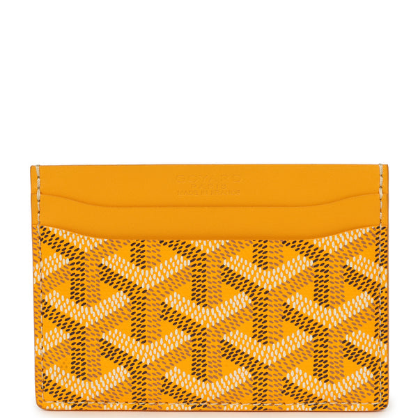 Yellow Goyard Saint-Sulpice card holder with open card slots