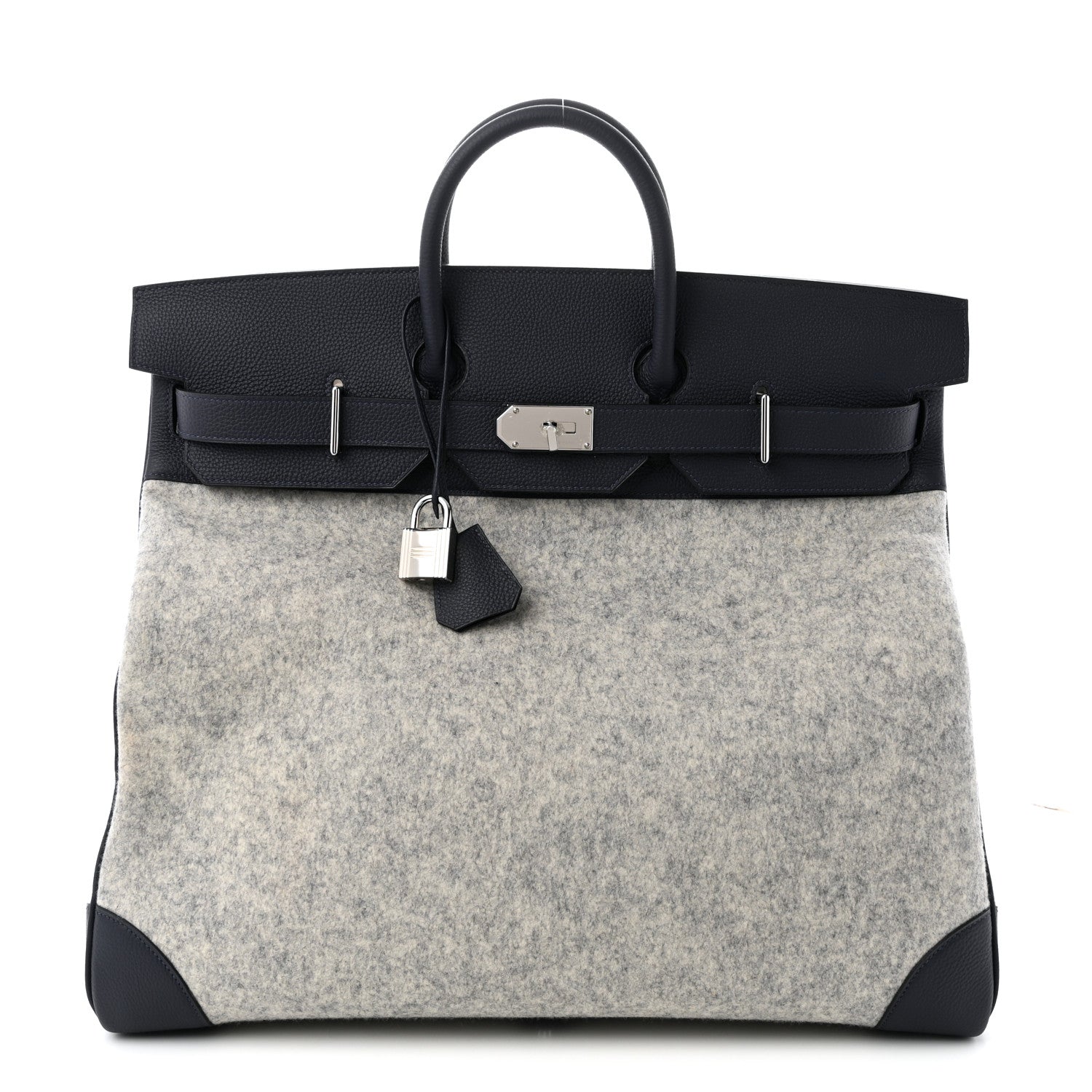 Grey felt and blue Togo Hermès HAC 50 bag