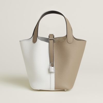 Hermès Picotin 18 in Beige Marfa/New White/Macassar