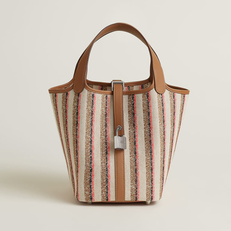 Hermès Picotin 18 in Écru/Beige/Fauve/Rose Pop/Noir/Gold