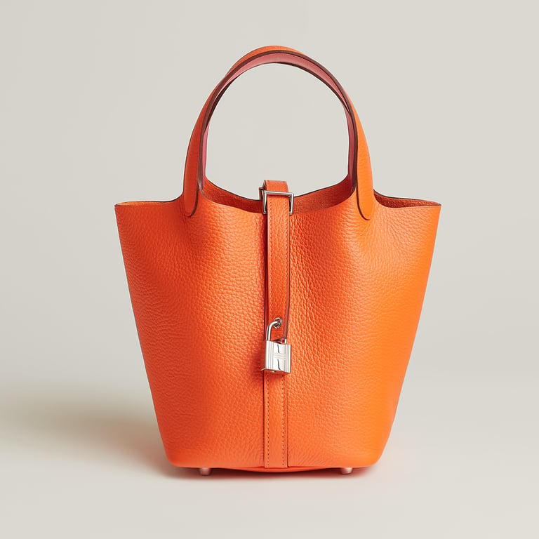 Hermès Picotin 18 in Orange Minium/Rose Azalée