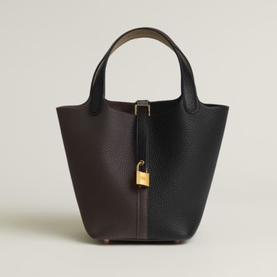 Hermès Picotin 18 in Noir/Macassar/Beige Marfa