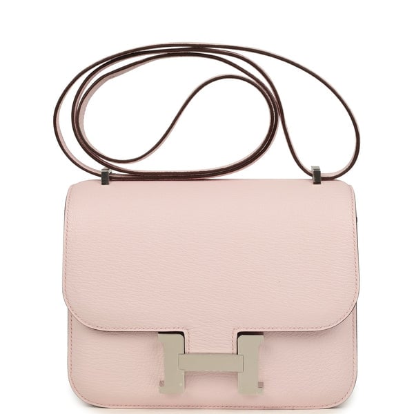 Hermès Constance 18 in Rose Darling Chèvre Mysore with palladium hardware