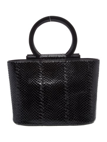 Embossed Leather Top Handle Bag