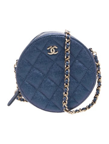 Iridescent Round Clutch w/Chain