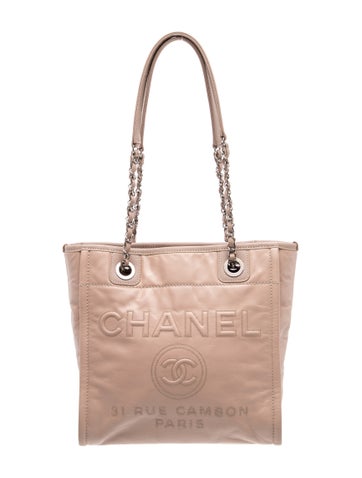 Mini Glazed Calfskin Deauville Shopping Bag