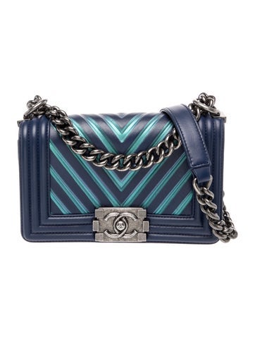 Small Iridescent Chevron Boy Bag