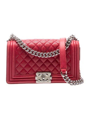 Quilted Perforated Medium Boy Bag