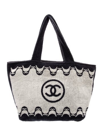 Terry Cloth CC Beach Tote w/ Pouch & Towel