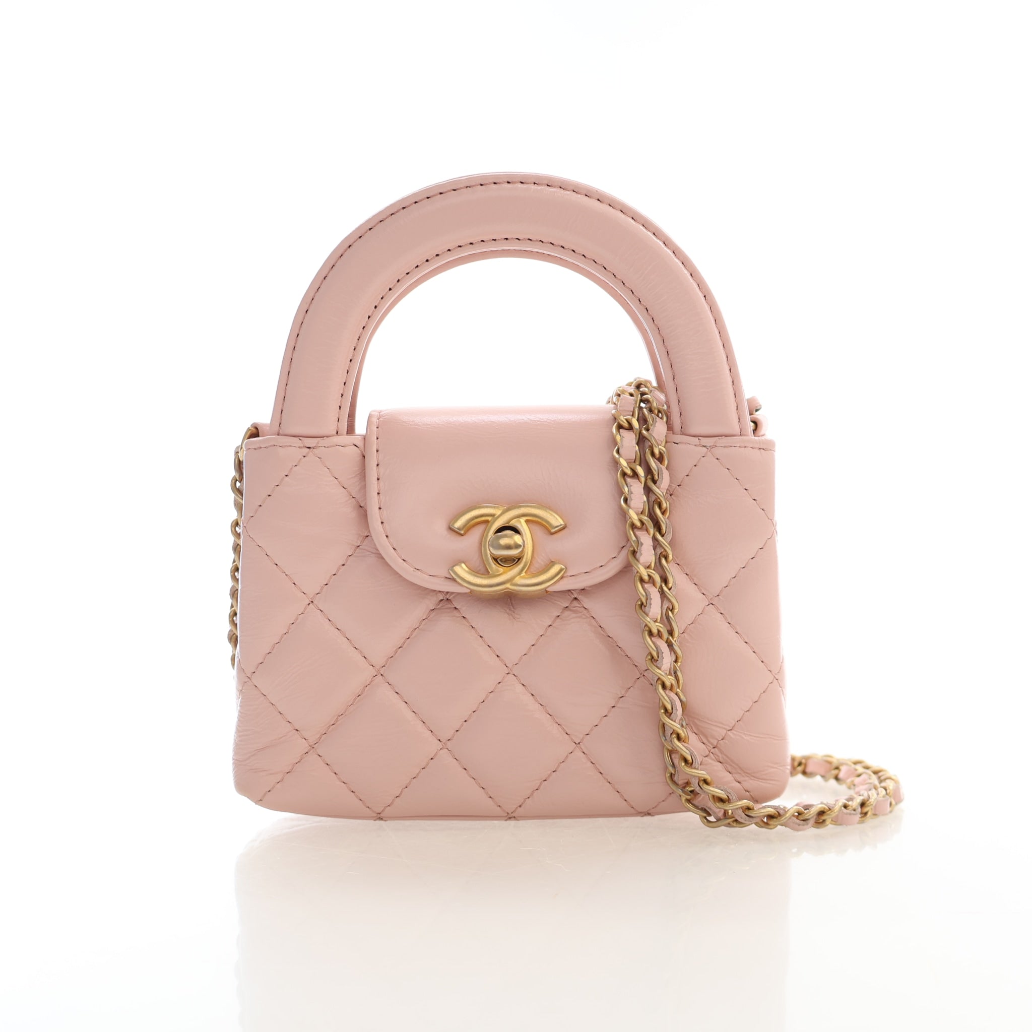 Chanel Nano Aged Calfskin Kelly Top Handle