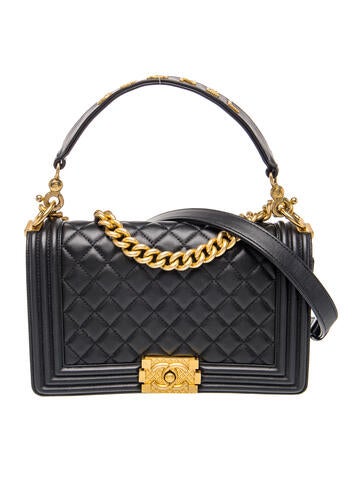 Medium Boy Top Handle Flap Bag