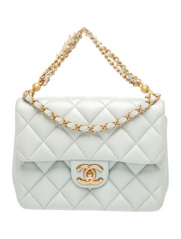 Pearl Twist Mini Square Flap Bag