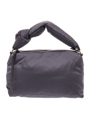 Satin Knotted Handle Crinkled Cushion Bag Large