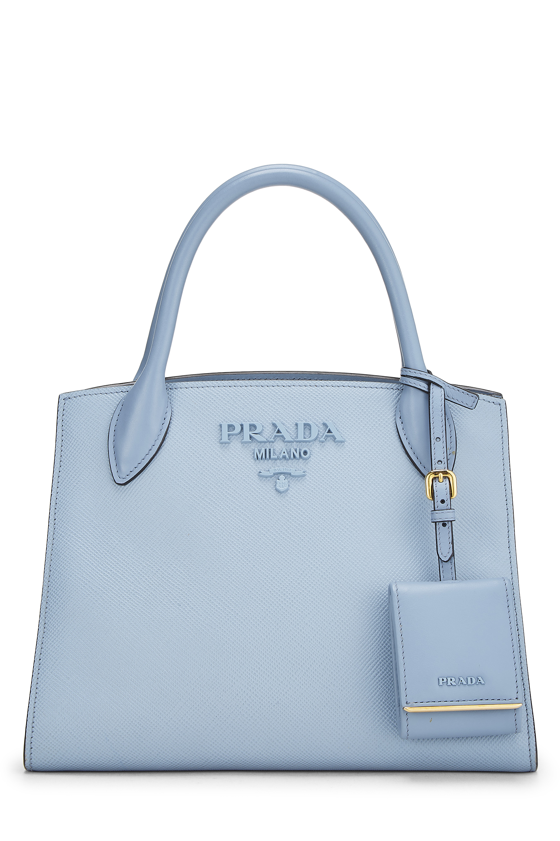 Prada Blue Saffiano Leather Monochrome Bag Small