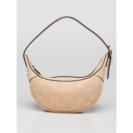 Gucci Beige/White GG Canvas Ophidia Mini Shoulder Bag