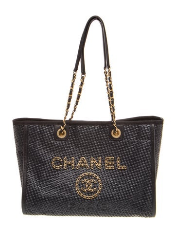 Small Raffia Deauville Shopping Bag