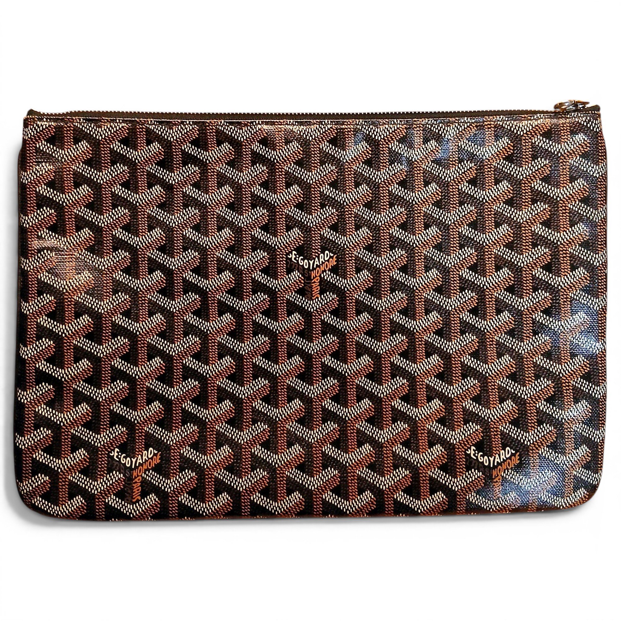 Goyard Sénat leather clutch bag