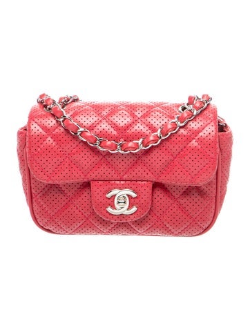 Quilted Perforated Mini Punch Flap Bag