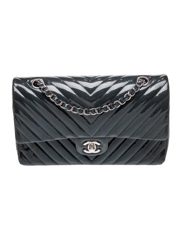 Classic Medium Chevron Double Flap Bag