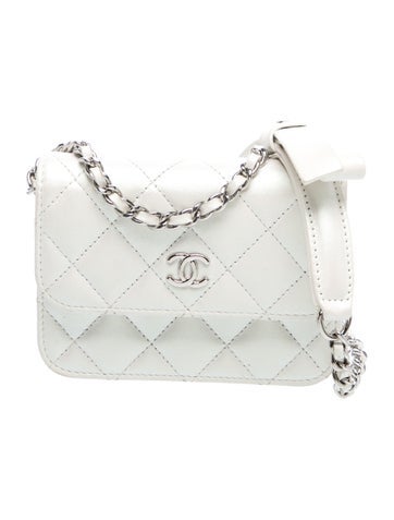 Iridescent Coco Bow Clutch w/ Chain