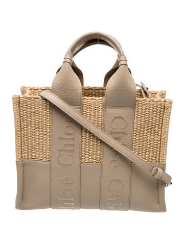 Leather Woody tote bag Small 2024