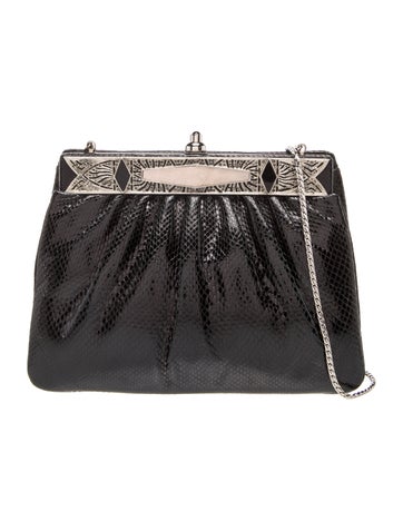 Embossed Leather Evening Bag