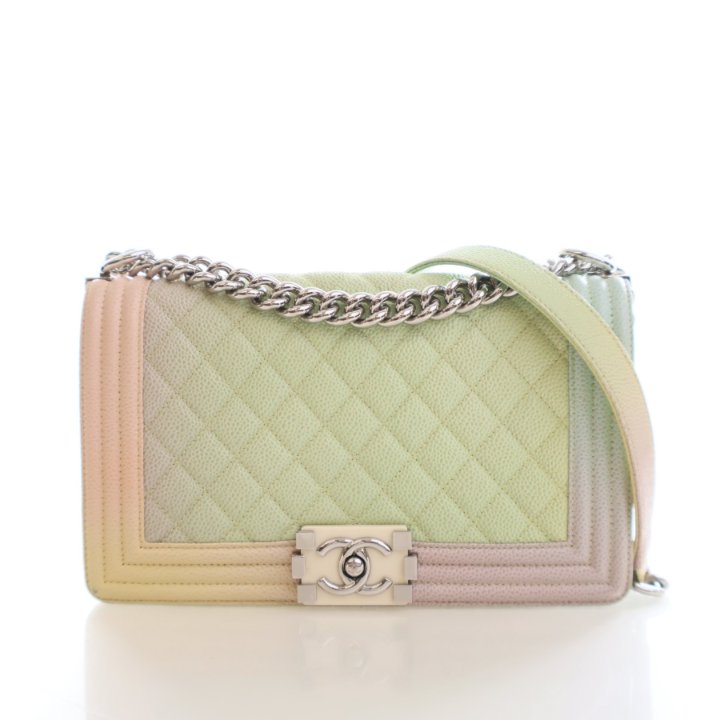 Chanel Medium Caviar Rainbow Boy Bag