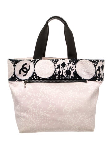 Terry Cloth Canvas Beach Tote