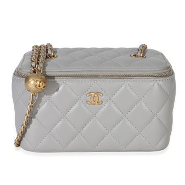 Leather Pearl Crush Vanity Case Small