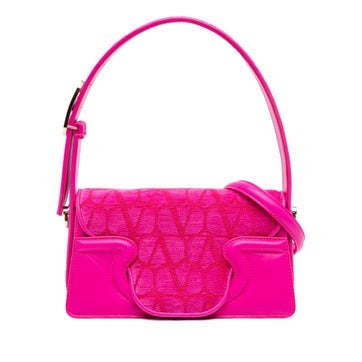 La Petit Calfskin Leather Trimmed Toile Deuxieme Iconographe Satchel