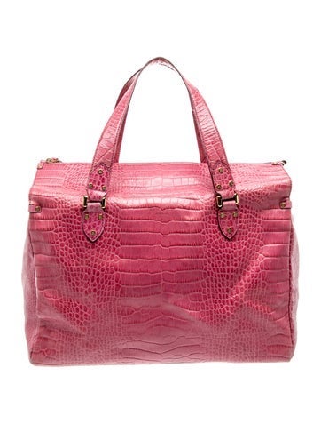 Embossed Leather Top Handle Bag