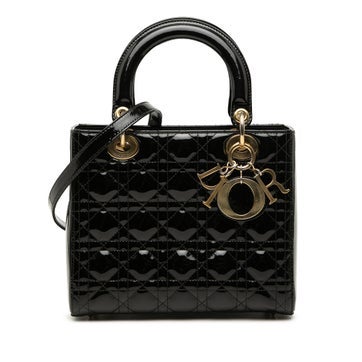 Medium Patent Cannage Lady Dior