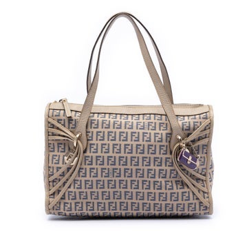 Calf Leather Zucchino Canvas Tote