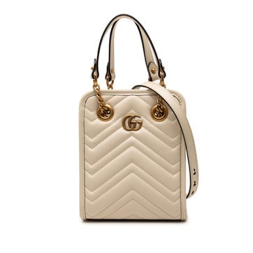Calf Leather Mini GG Marmont Matelasse Leather Satchel