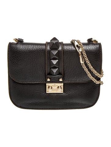 Leather Glam Lock Flap Bag Small