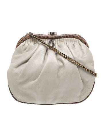 Chanel Lizard-Trimmed CC Frame Evening Bag