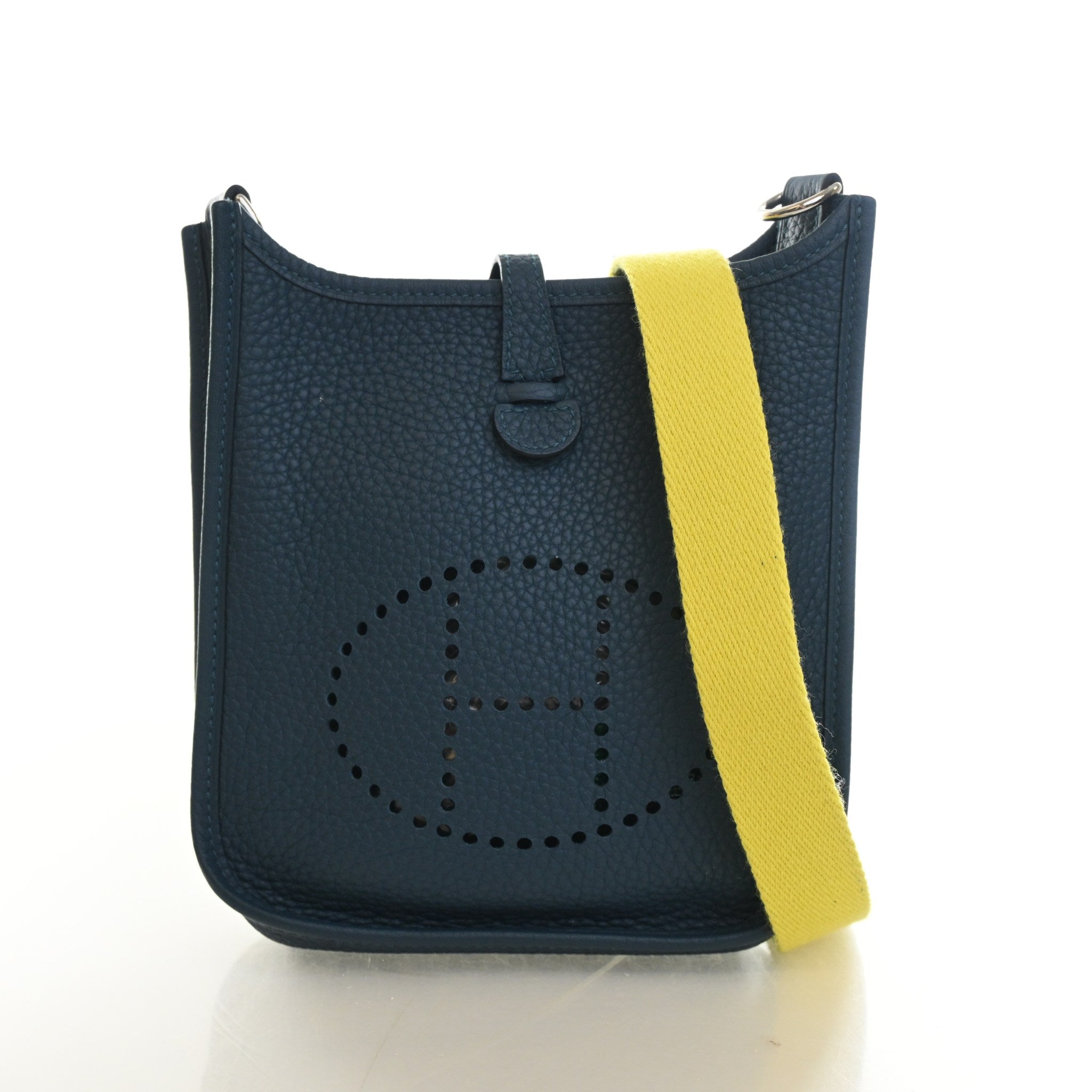 Hermes Bleu Tie Clemence Evelyne TPM 16