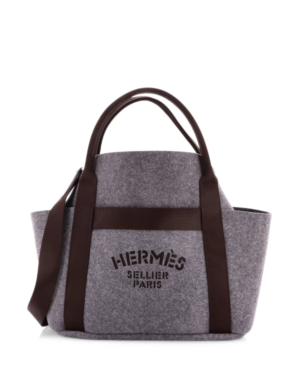 Hermes Sac De Pansage Groom Handbag Felt shoulder bag