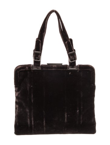 Velvet Top Handle Bag