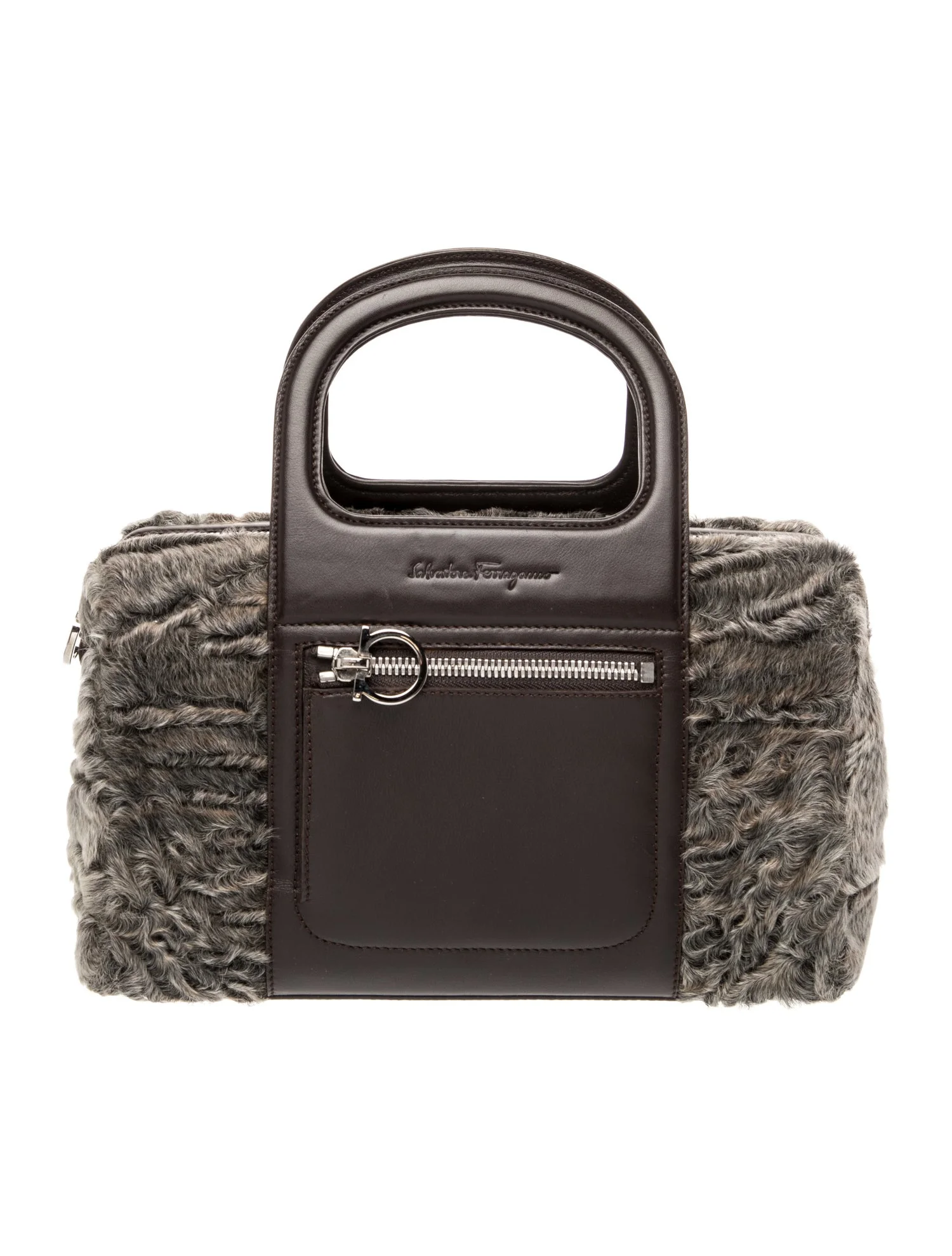 Shearling Top Handle Bag