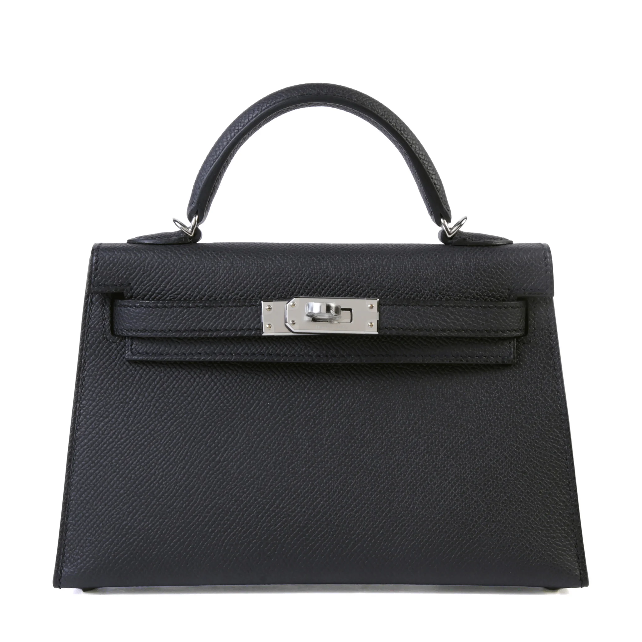 Brand New ( Rank N ) HERMÈS Mini Kelly II Noir (89) Epsom Palladium hardware G (2026)