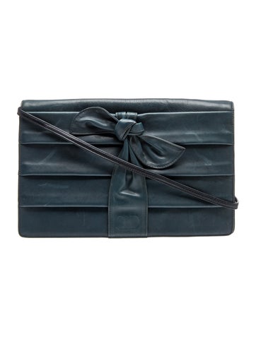 Leather Bow Shoulder Bag Medium