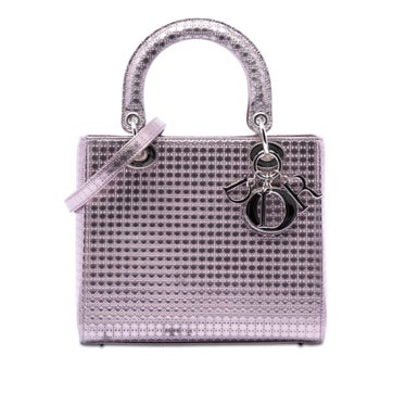 Medium Metallic Patent Microcannage Lady Dior