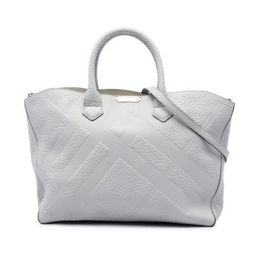 Elephant Embossed Calfskin Check Dewsbury Satchel
